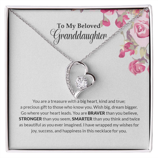 To My Beloved Granddaughter | You Are Braver Than You Believe - Forever Love Necklace